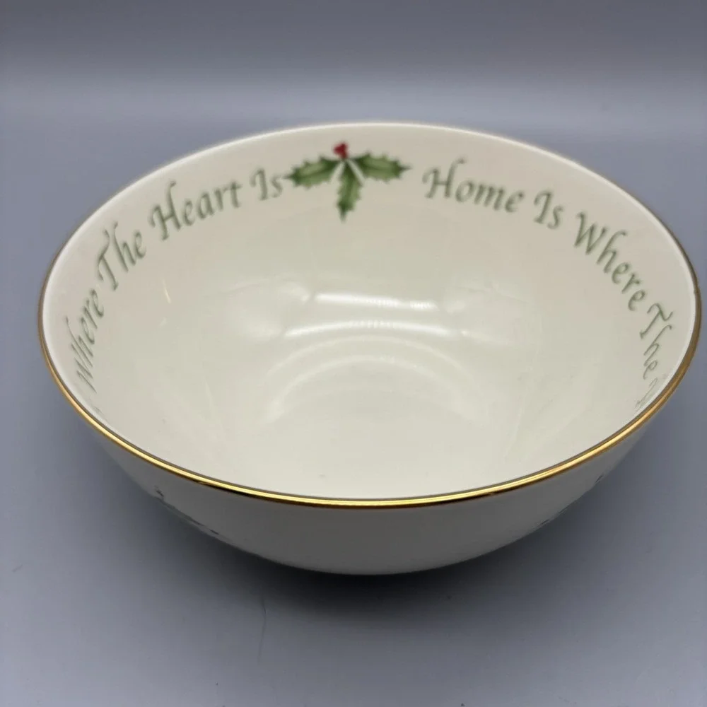 Lenox Dimension Holiday Collection Holly Home Is Where The Heart Is Bowl 7